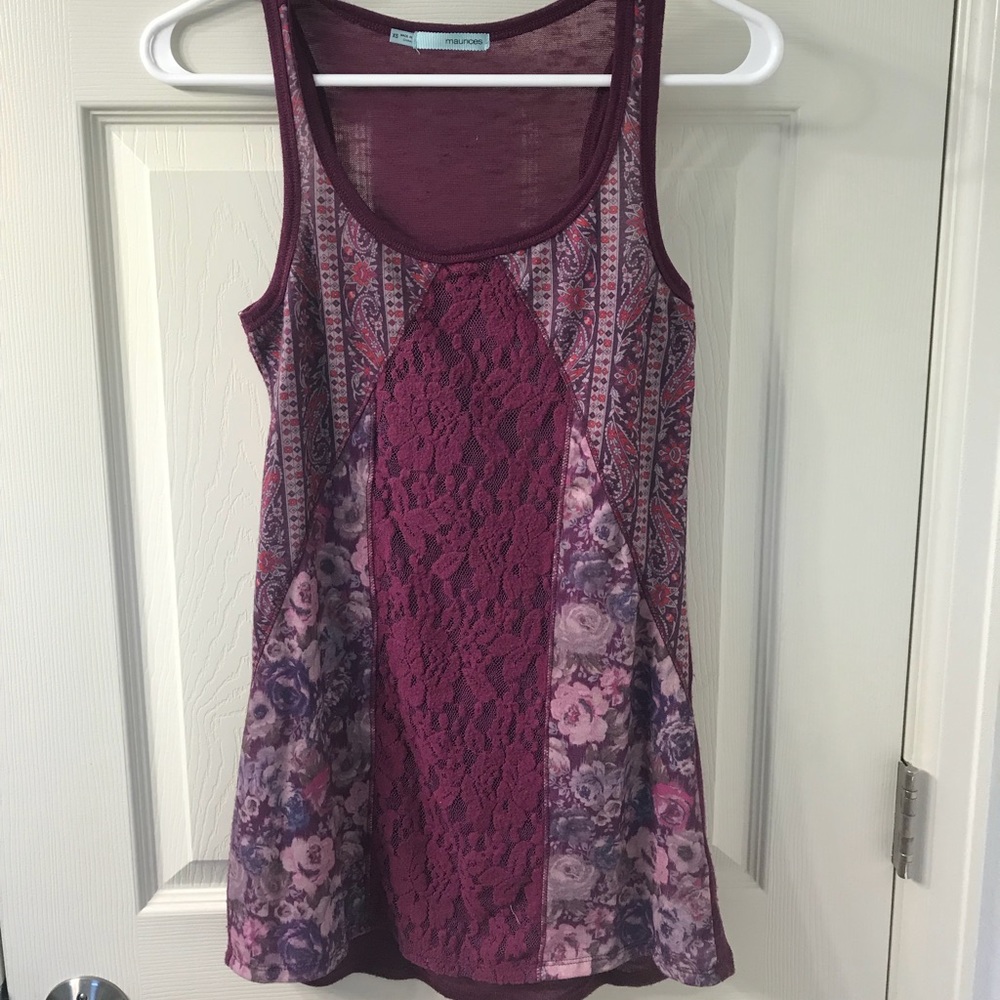 Maurice’s Purple Floral Tank Size Small